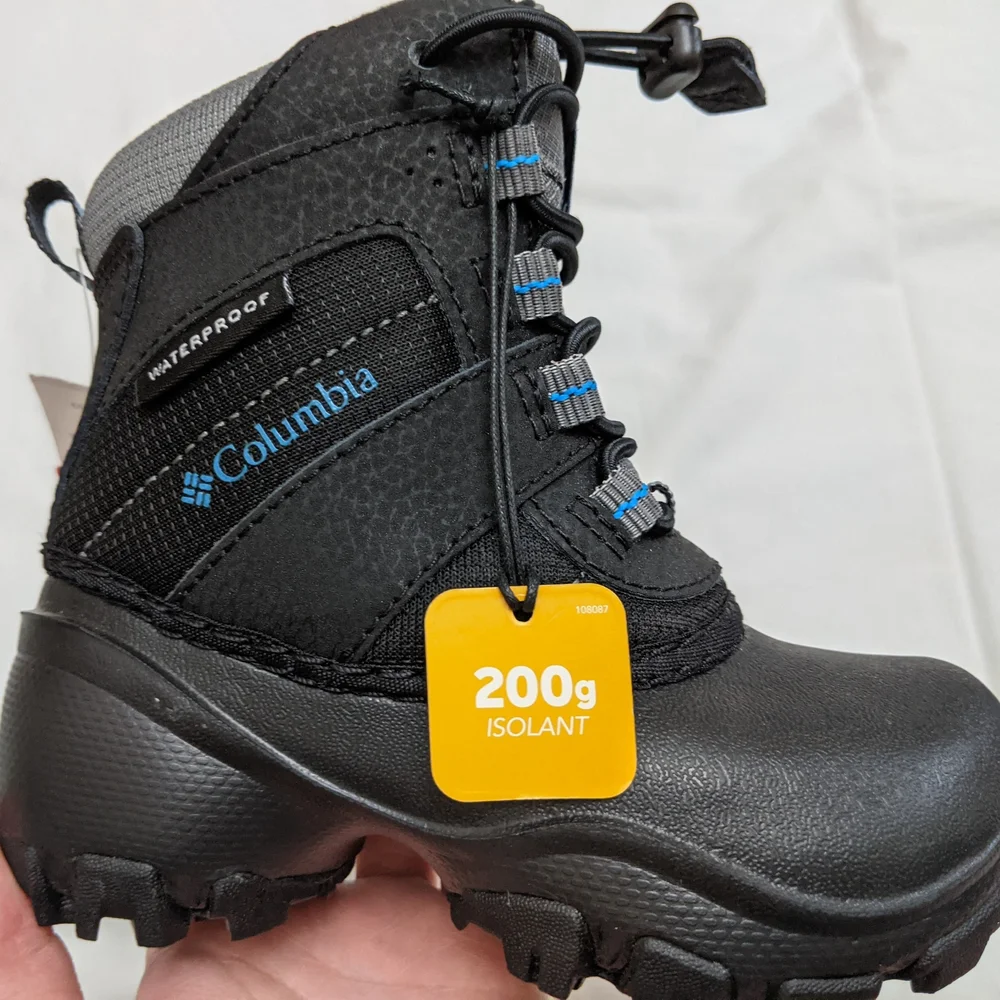 NWT Columbia Black Insulated Rope Tow III Winter Boots For Toddlers Size 8